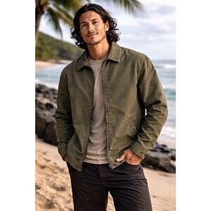 True Nation Olive Green Work Jacket 2XLT Big Tall Utility Cotton Canvas Coat